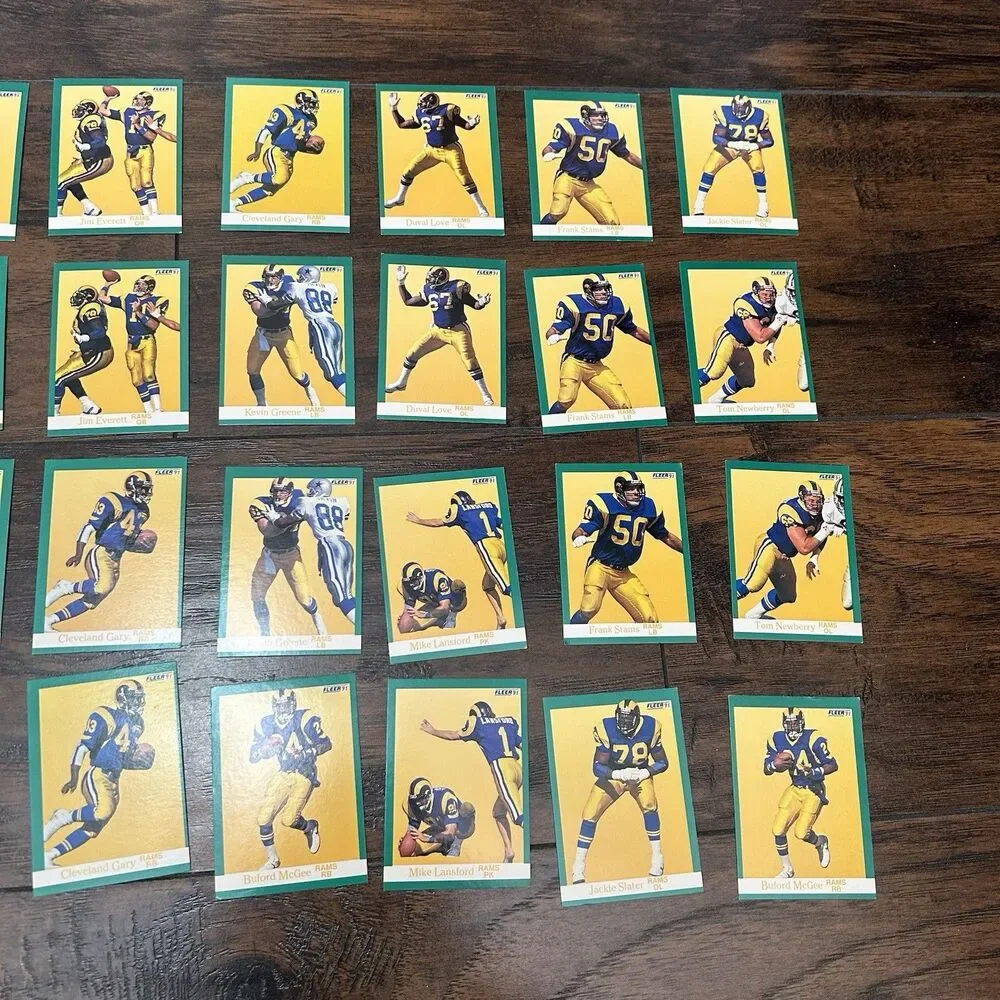 1991 LA Rams Football Trading Card Lot Of 28